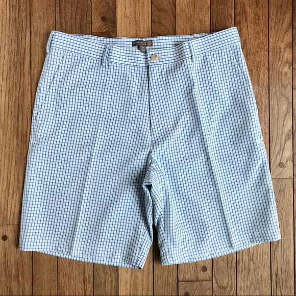 Peter Millar Teal Plaid Wicking Golf Shorts *S5 - Picture 2 of 8